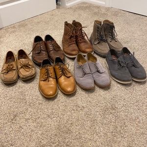 Lot of 7 pairs of men’s shoes 9.5 Boots oxfords